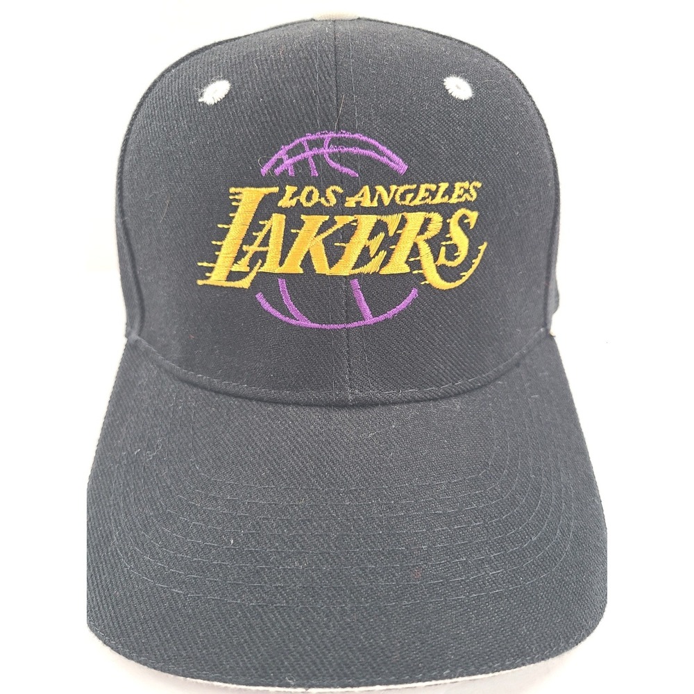 Los Angeles Lakers Hat Mens Black Embroidered One Size Fits All Basketball NBA